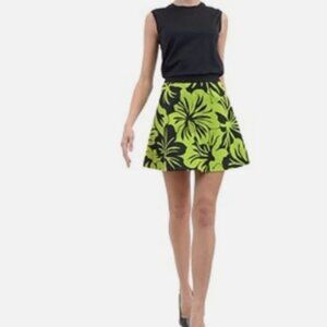 Michael Kors Paradise Tropical  Circle A-Line Mini Skirt Stretch Cotton 8